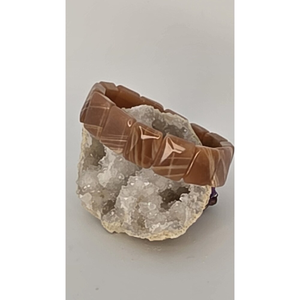 Peach Moonstone Soft Bangle